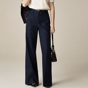 J. Crew Dark Navy linen Wide Leg Trousers